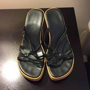 Size 36 Black Wedge Sandal